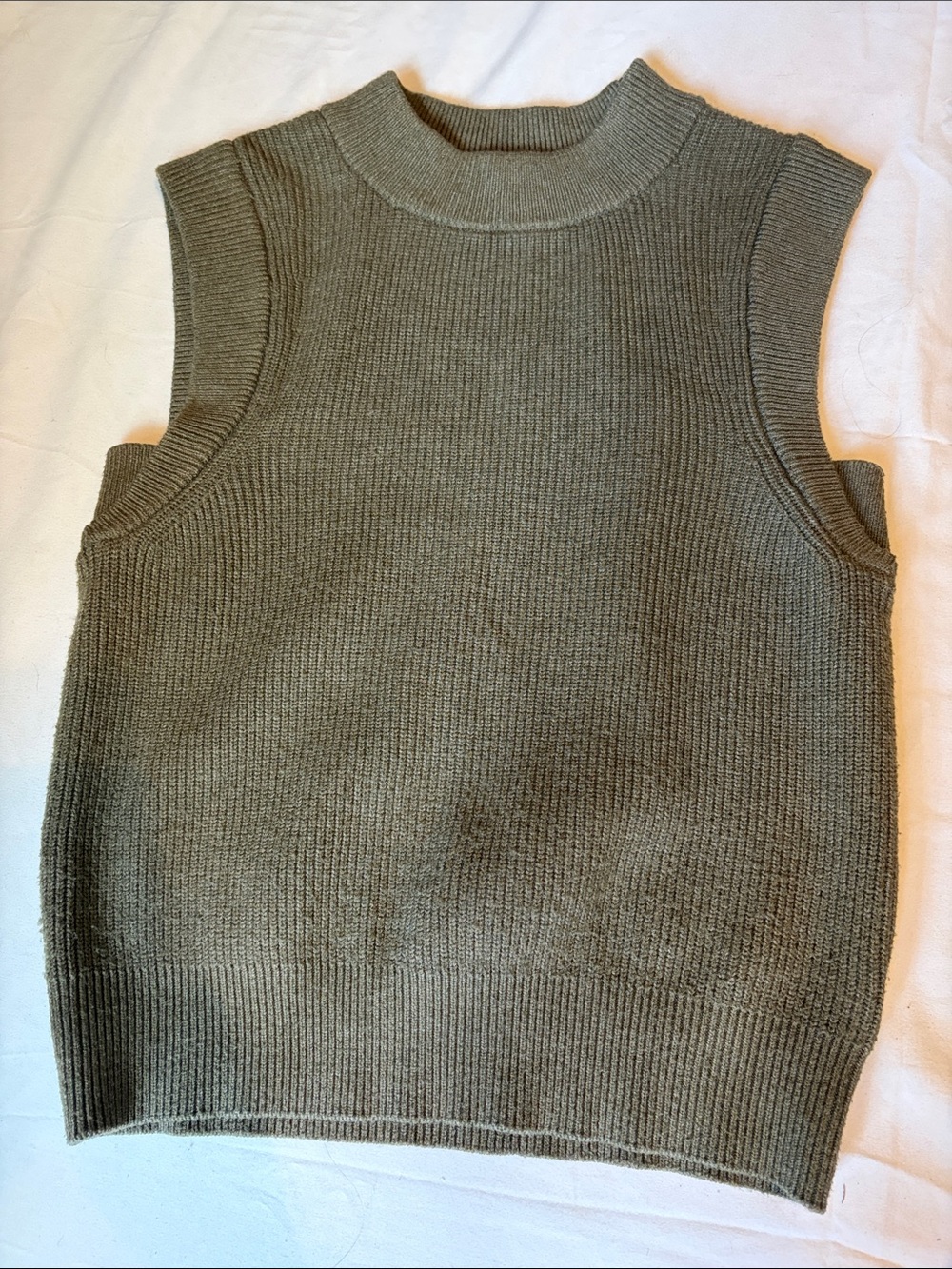 a new day Olive Ribbed Sleeveless Turtleneck Sweater Vest